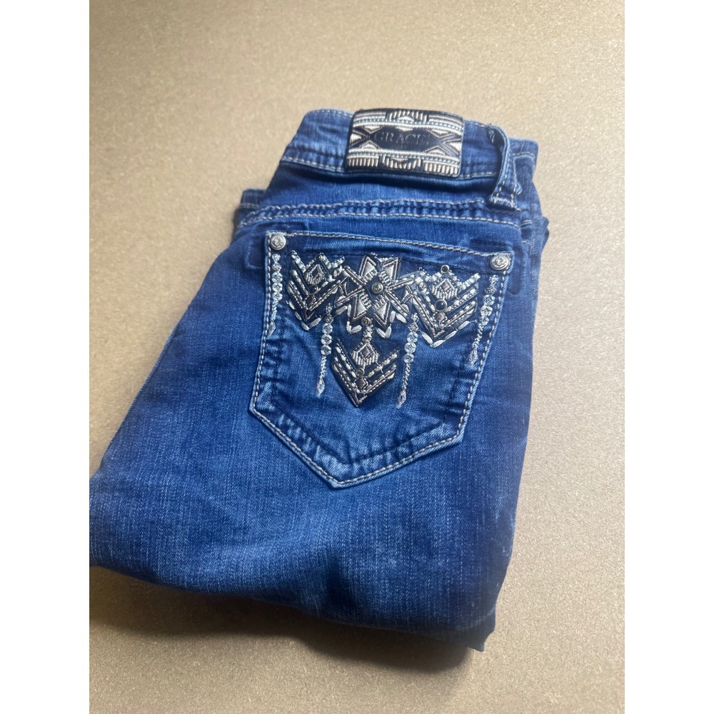 Grace in LA Easy Fit Bootcut Jeans Womens 25 Blue Embroidered Western M ‎ Wash